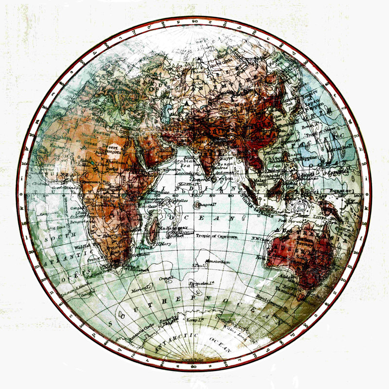 Eastern Hemisphere 2 par - impression sur, H 12 po x l 12 po