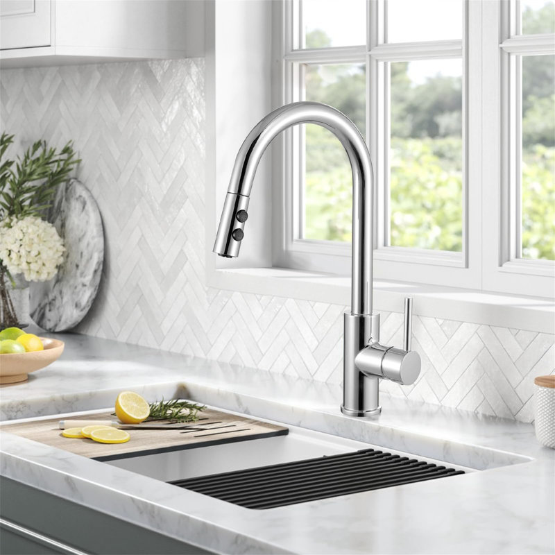 Metro Lane Daury Kitchen Faucet, Stainless Steel