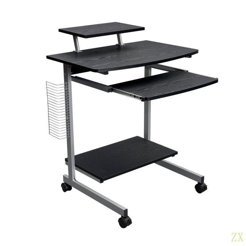 Chariot d'ordinateur compact avec rangement