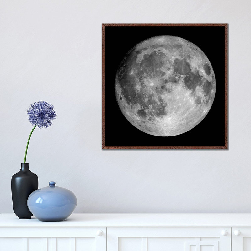 Full Moon by Roth Ritter - Print on Canvas, 45.72 cm H x 45.72 cm W, Classic Brown Wood Framed
