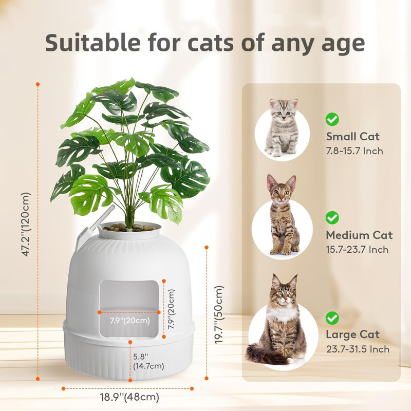 Bac à litière pour chat, Blanc