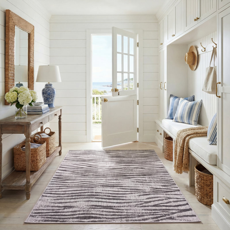 Tapis d'intérieur / extérieur à imprimé animal Nurgul Performance, Rectangle 5 pi 3 po x 7 pi 7 po