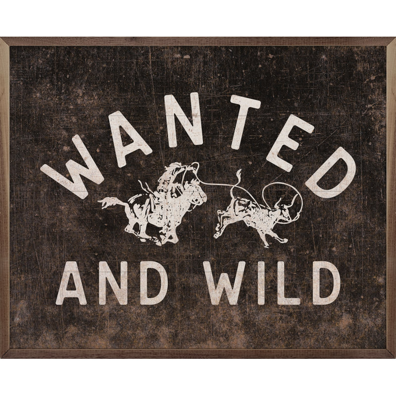 Wanted And Wild Calf Roper Black, Brown, 30" W x 24" H