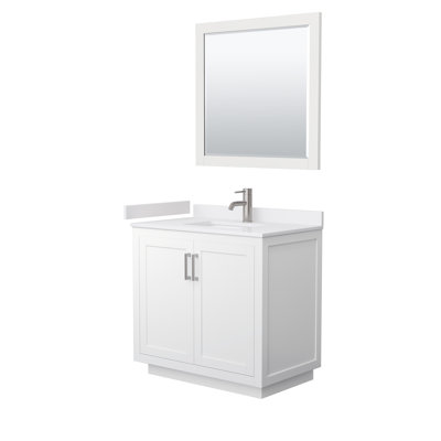 Miranda 36" Freestanding Single Bathroom Vanity with Cultured Marble Top with 34" Mirror
