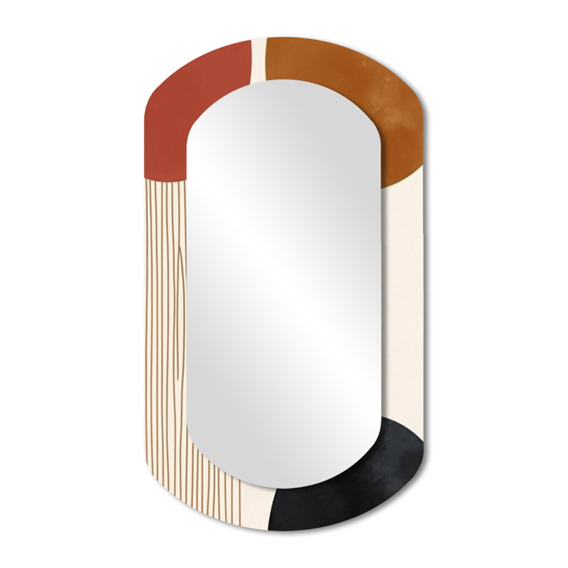 Miroir mural moderne beige et beige, 43 po x 23 po