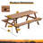 8 Person Picnic Table, Outdoor Camping Dining Table With 2 Built-In Benches-998953971