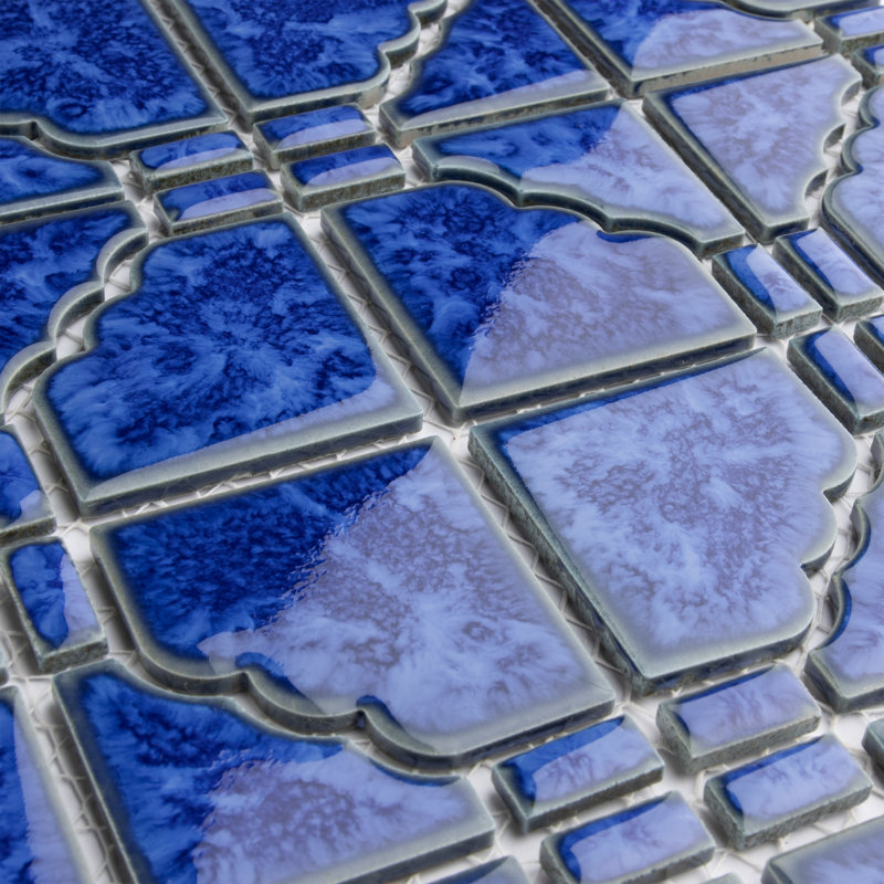 Osaka 6" x 6" Porcelain Mosaic Wall & Floor Tile in Blue