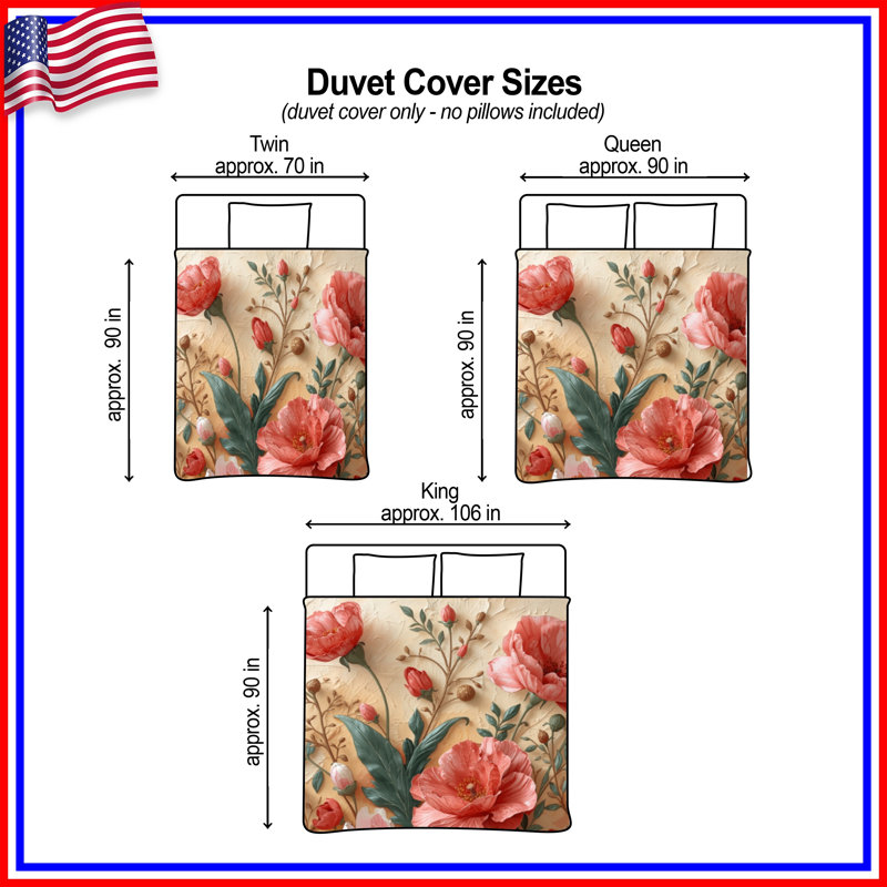 Red Pink Peony Bouquet Duvet Covers, Twin
