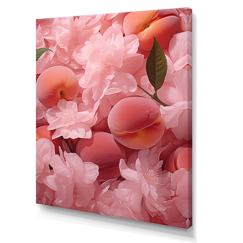 «Rose Earthy Peach Perfection - Fruits», art mural, H 20 po x l 12 po x P 1 po