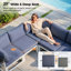 Ensemble de meubles de patio en aluminium 11 pièces avec table de feu et ensemble modulaire d'extérieur pour conversation avec chaises longues de patio 11 pièces-819513030