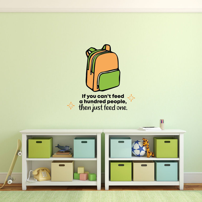 Adhésif décoratif en vinyle "feed One School bag Class", H 40 po x l 35 po