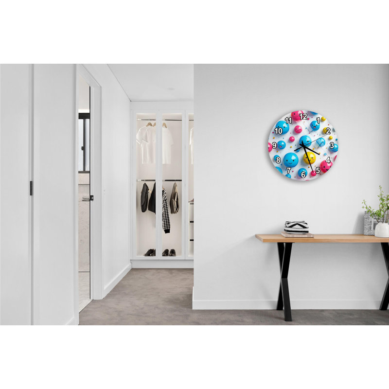 Tempered Glass Rainbow Bubble Wall Clock Fun Kids Decor Silent Unique Home Gift Bathroom Kid Room Playroom Nursery Colorful Joy 10 - 20 inch