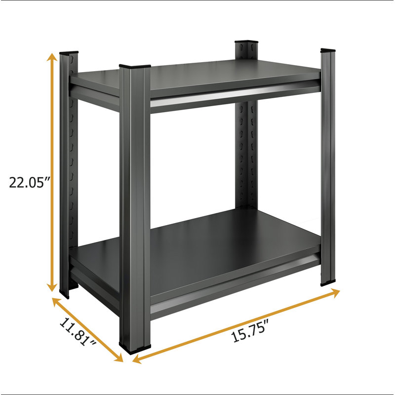 Support de rangement en métal à 2 couches, tablette de séparation réglable, bibliothèque en métal, support de rangement vertical de bureau, noir, assemblage requis