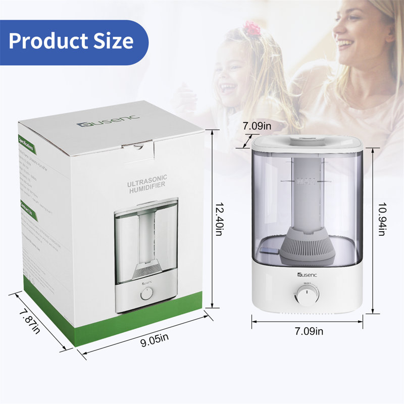 1 gallon gallon Humidificateur ultrasonique de table Cool Mist 350 pieds carrés Pi.
