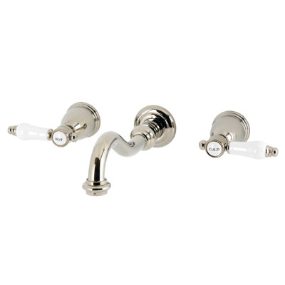 Kingston Brass Bel-Air Double-Handle 3-Hole Wall Mount Bathroom Faucet