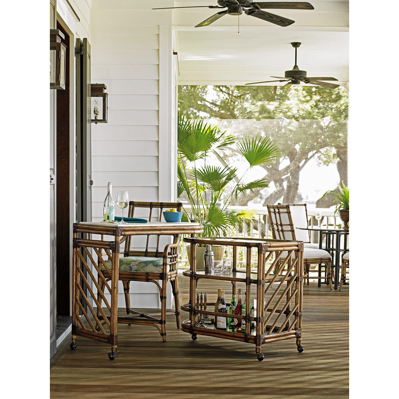 Twin Palms Solid Wood Bar Cart