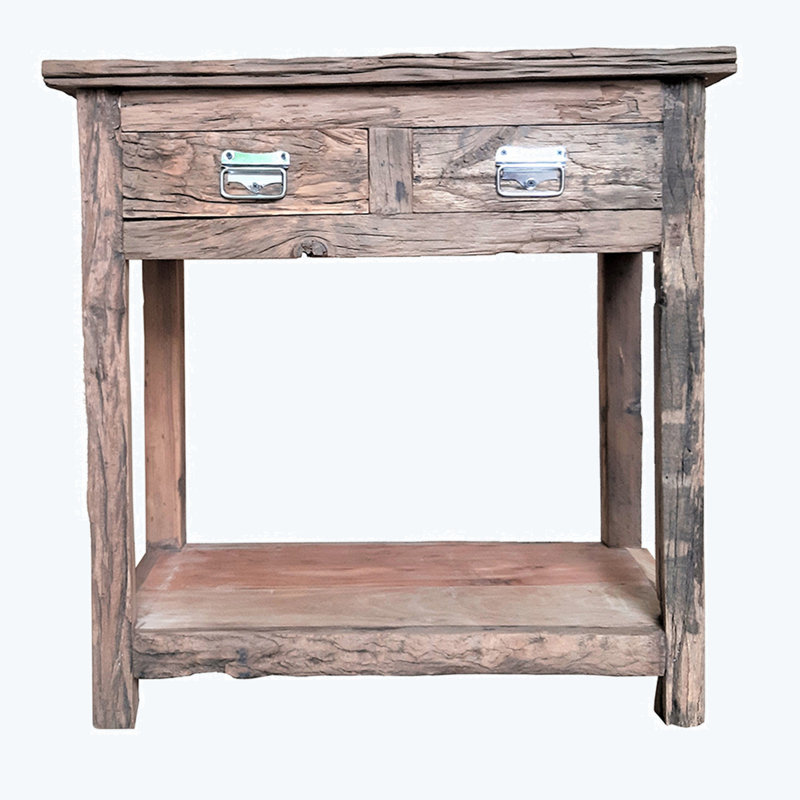 Îlot de cuisine à 2 tiroirs Rustic - l 31,5 po x L 17,5 po x H 31,5 po - Naturel