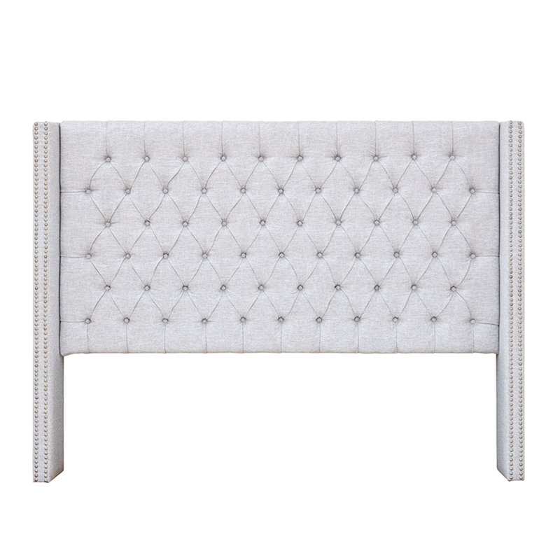 Tête de lit tapissier gris grand