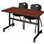 Table gigogne d'appoint Nevjana, 2 chaises empilables-32962089-32962095-32962097