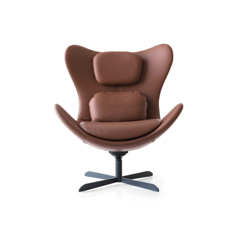 Lazy Leather Swivel Lounge Chair