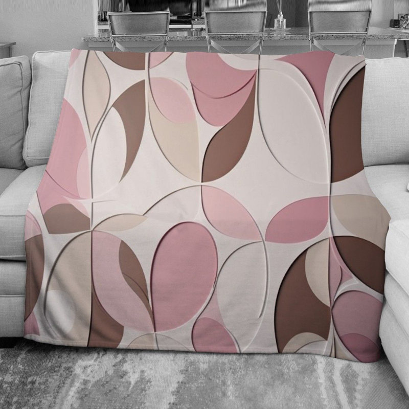 Funky Throw Blanket, 68" W x 80" L, Green/Navy, Abstract
