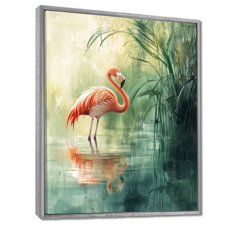 Clemencia - Animals Canvas Art Print, Argent argent, Impression encadrée flottante, H 20 po x l 12 po