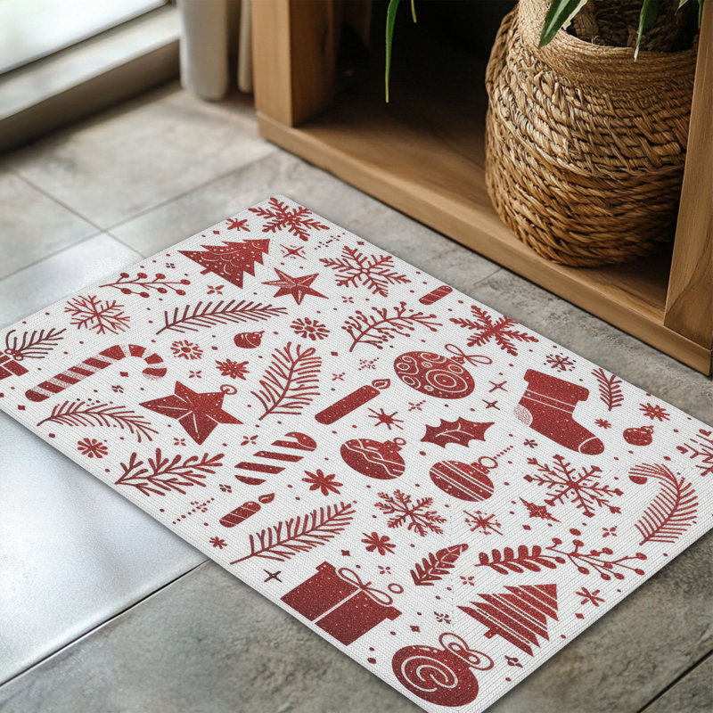 Shimmering Christmas Braided Rug, Rectangle 3' x 5'