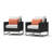 Sameko 2Pc Sunbrella Outdoor Club Chairs-100524670-100524672