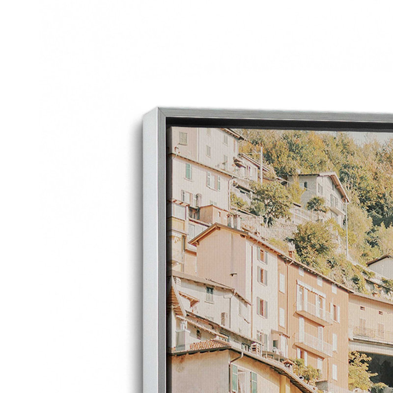 Impression sur toile roulée Village Reflections, sans cadre, 12 po x 8 po, Cadre flottant en chrome poli