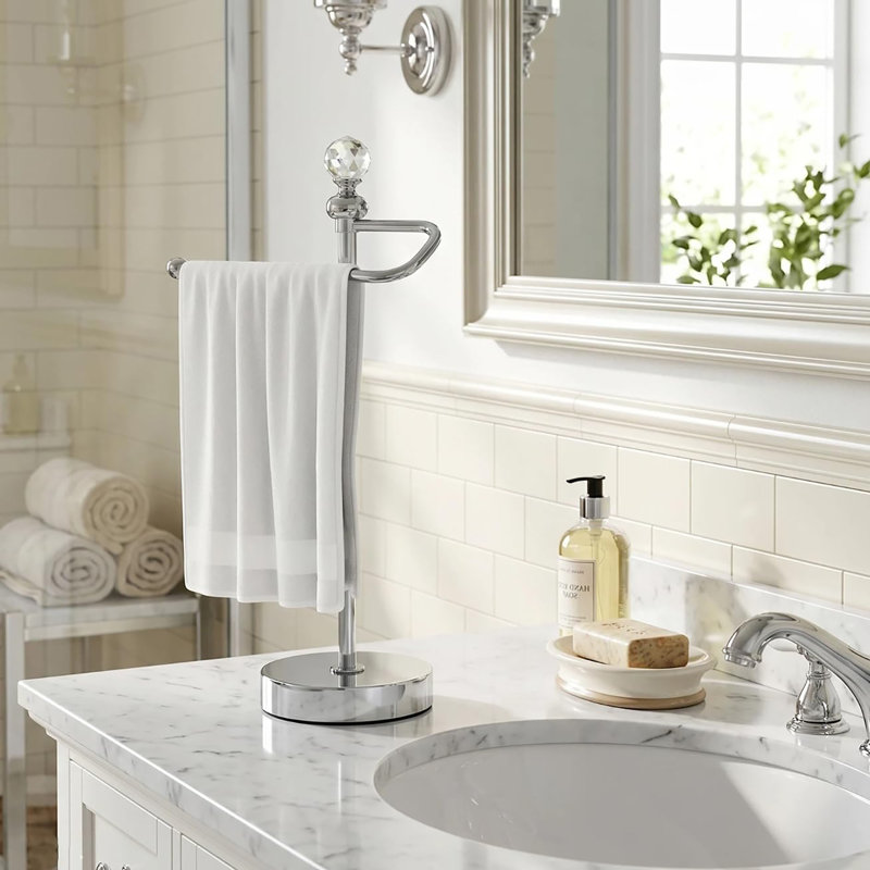 Porte-serviettes lourd 16,54 pouces pour cuisine, comptoir de salle de bain, Chrome poli