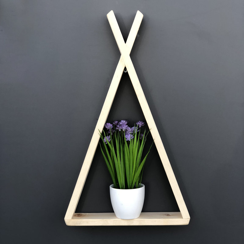 Tablette flottante triangulaire en bois massif Ciera