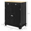 Buffet noir moderne patiné - comptoir en bois massif, 2 tiroirs, portes, tablette réglable pour l'organisation de la cuisine