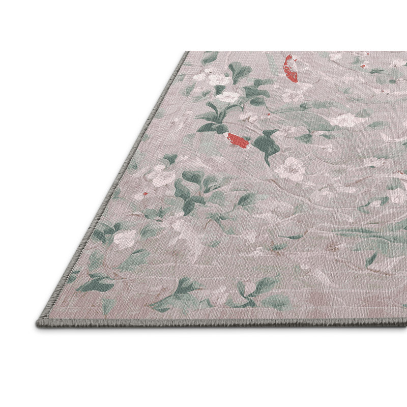 Tapis gris lavable à la machine, Rectangle de 5 pi x 8 pi