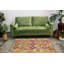 Tapis beige / bleu / vert en laine noué à la main de style sud-ouest Savino 4 pi 2 po x 6 pi 2 po