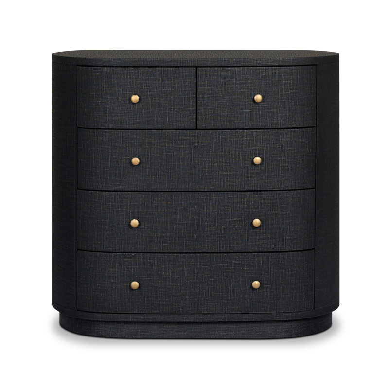 Amelia Chest-Ivory Painted Linen, Black Linen