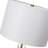 Glass Table Lamp With Brass Base And White Drum Shade