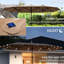 Parasol de patio à double auvent avec 36 lumières à DEL solaires, cadre en acier et 12 nervures pour une stabilité accrue, système à manivelle à ouverture rapide pour l'extérieur - conception à côtés, auvent, lumières sur les nervures, réglage facile-547576138