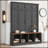 Hall Tree with 4 Hanging Hooks,Entryway Cabinet with Open Compartments-1689769049