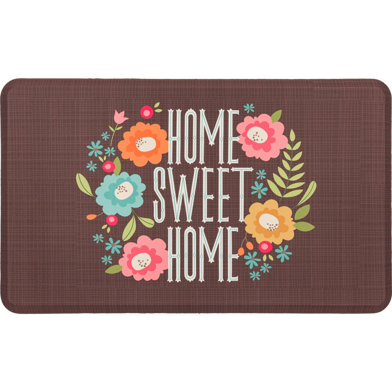 Tapis de cuisine anti-fatigue antidérapant 18 po x 30 po Whitney Home Sweet Home Dri-Pro