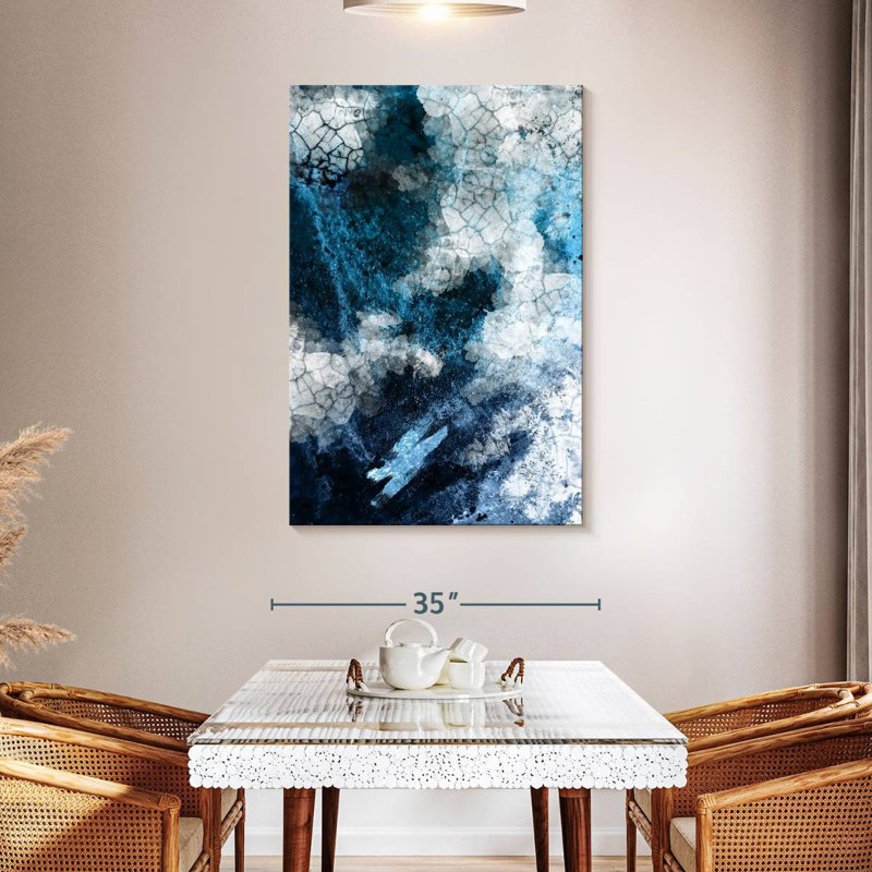 Avery Navy White Abstract, 48" H x 32" W