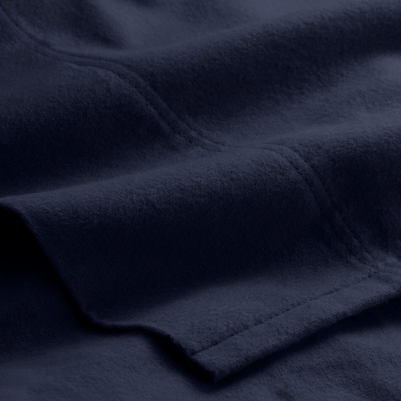 Ensemble de draps en flanelle 100% coton biologique, Bleu minuit, Ensemble de draps pour très grand lit avec 2 taie