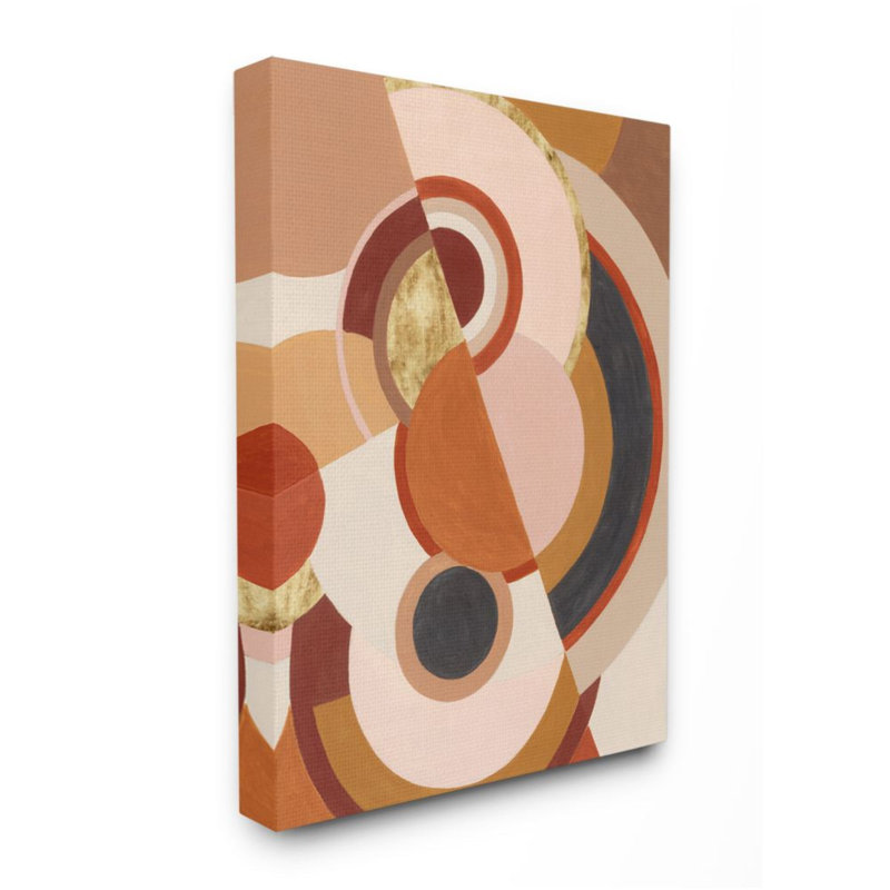 «Asymmetric Abstract Circles» par Grace Popp - reproduction d'art, H 20 po x l 16 po, Toile tendue