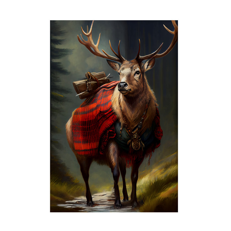 Art sur toile «Bachelor Sasha Deer Hunting I», H 19 po x l 12 po