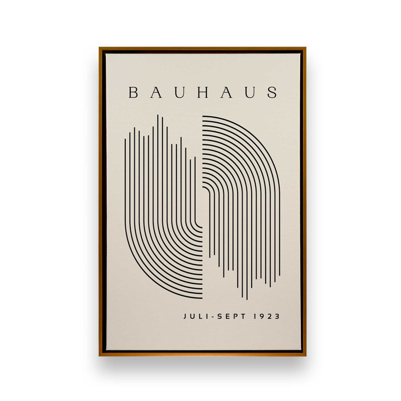Bauhaus Duality 1923 Canvas Print, Polished Gold Floater Framed, 48.75" H x 32.75" W x 1.75" D