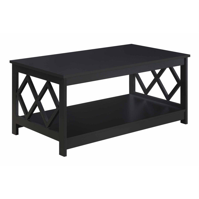 Dimson 39.5" Coffee Table with Shelf, Black