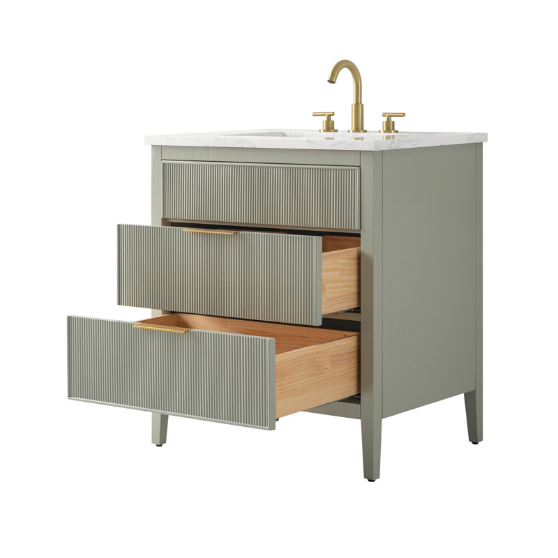Emma 30" W Single Vanity, Light Sage