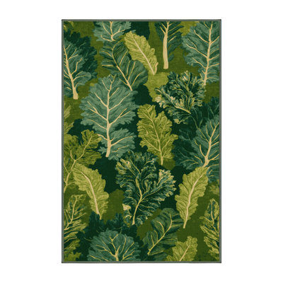 Tapis vert botanique lavable à la machine