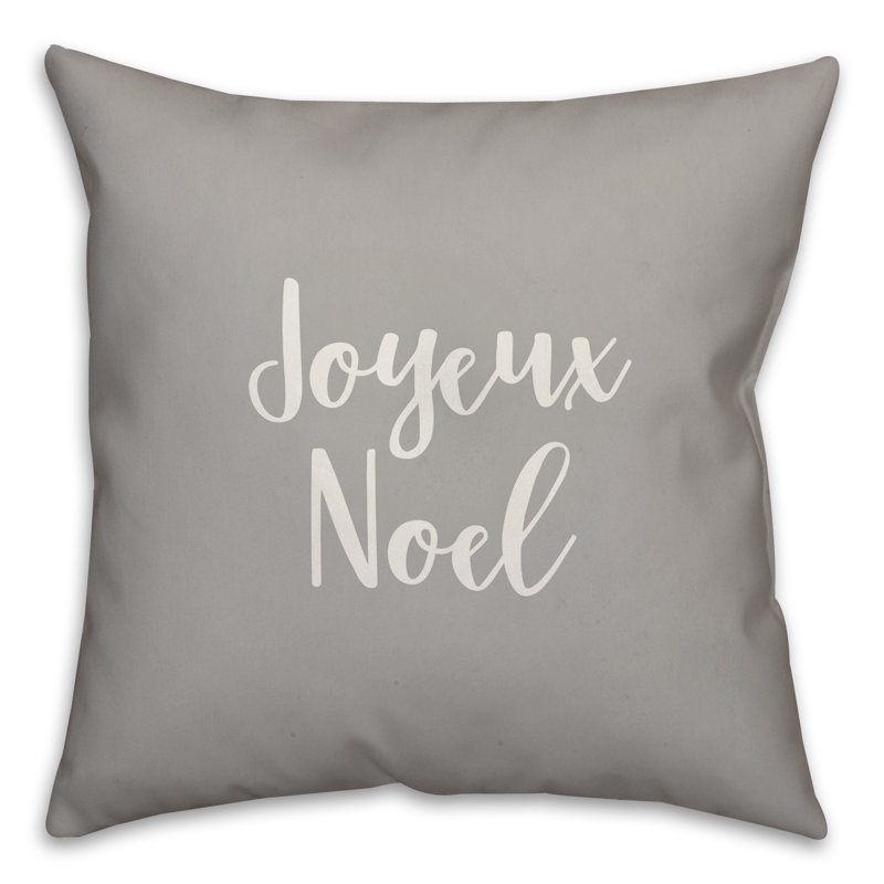  Housse de coussin Joyeux Noel, Gris, Coussin décoratif