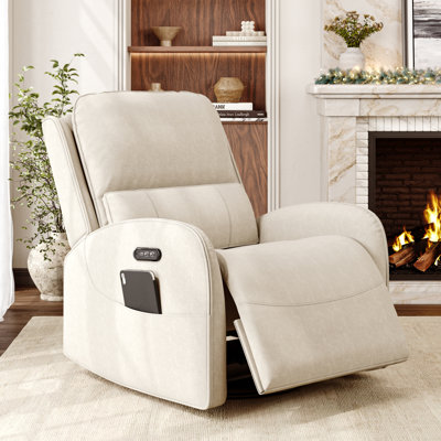 Linen Recliner with Headrest Lumbar Support