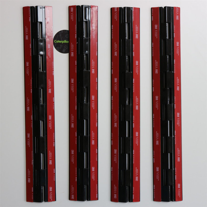 Black Acrylic Hinges - No Glue Required Self-Adhesive Black Plastic 300mm